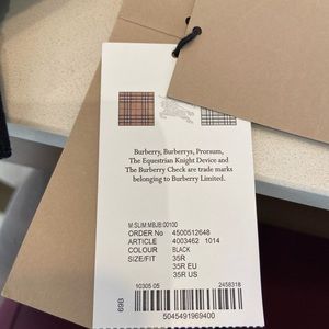 NWT Burberry mens black jeans